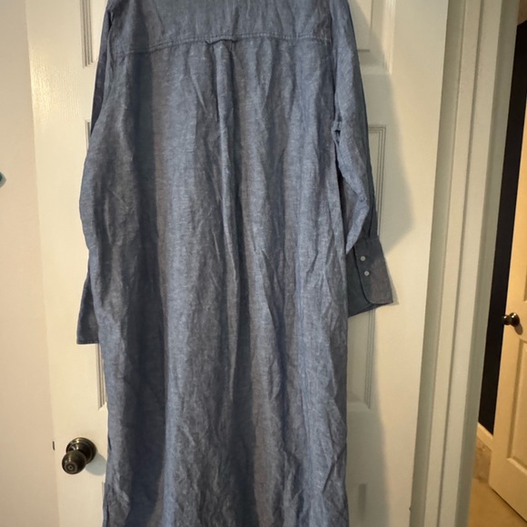 J Crew Long Beach Shirt in Linen-Cotton Blend - Picture 2 of 2